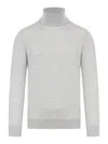 Zegna Turtleneck, Regular Fit, Ribbed Bottom, Ribbed Collar In Grey