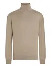 Zegna Light Taupe Cashseta Turtleneck In Neutral