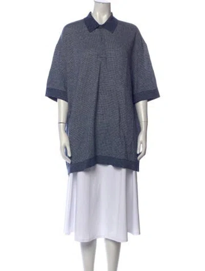Pre-owned Zegna Tweed Pattern Sweater In Blue