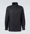 Zegna Twill Field Jacket In Blue