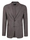 Zegna Wool Cotton And Cashmere Jacket Clothing In Brown