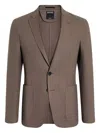 Zegna Two-button Patch-pocket Blazer In Brown