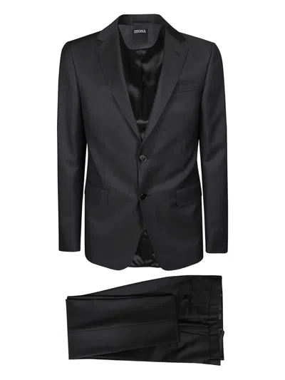 Zegna Two-button Wool Suit In Gray