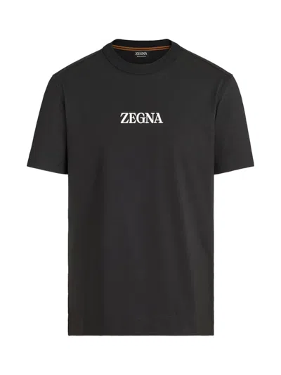 Zegna 'usetheexisting' Cotton T-shirt Black In Animal Print