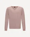 Zegna V-neck Cashmere Sweate In Pink