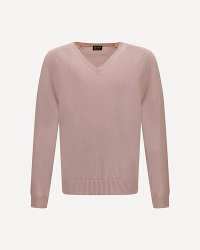 ZEGNA V-NECK CASHMERE SWEATE