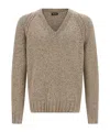 Zegna Cashmere Sweater Sweaters And Cardigans Beige In Multi