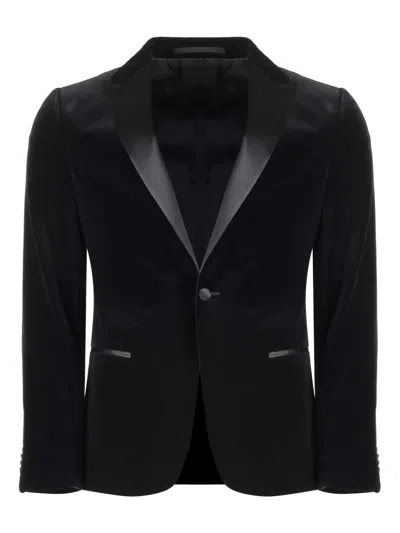 Zegna Velvet Blazer In Schwarz