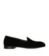 Zegna Velvet Gala Loafers In Black