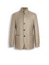 Zegna Linen-blend Shirt Jacket In Light Taupe