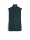 Zegna Veste Workwear En Oasi Lino In Bleu Sarcelle Foncé