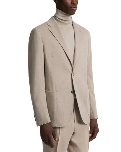 Zegna Vicuna Oasi Cashmere Blazer In Medium Beige