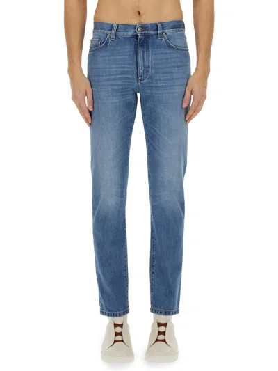 Zegna Vintage House 5-pocket Cotton Jeans In Denim