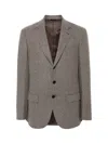 Zegna Virgin Wool Textured Blazer In Gray