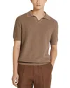 Zegna Waffle Knit Polo Shirt In Light Brown