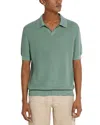 Zegna Waffle Stitch Premium Cotton Polo Sweater In Sage Green