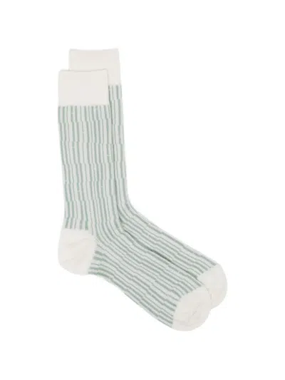 Zegna Wandering Lines Socks In Blue