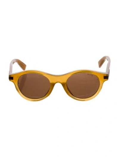 Pre-owned Zegna Wayfarer Tinted Sunglasses In Yellow