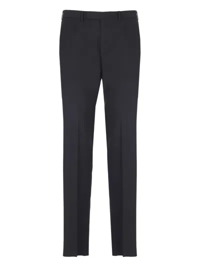 Zegna Welt-pockets Wool Trousers In Blue