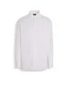 Zegna Centoventimila Striped Cotton Shirt In White/brick Red