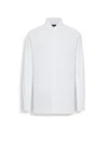 Zegna Light Blue Centoventimila Cotton And Linen Shirt In Blanc/bleu Clair