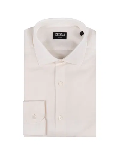 Zegna White Cashco Shirt