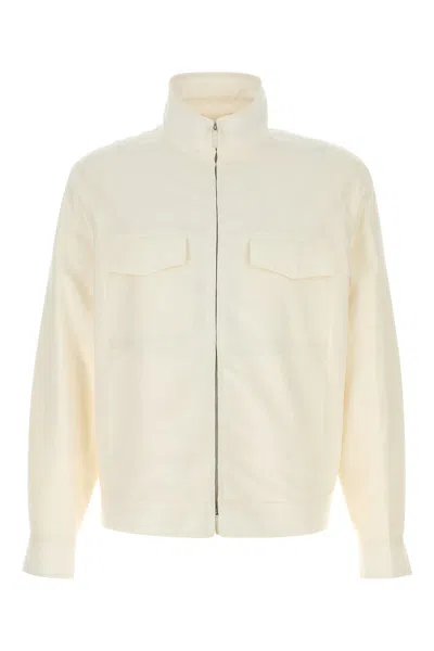 Zegna Zip-fastening Pocket Jacket In Neutral