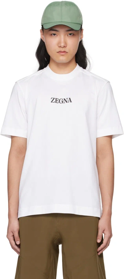 Zegna White Crewneck T-shirt In N01