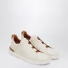 Zegna Triple Stitch Deerskin Leather Slip-on Sneaker