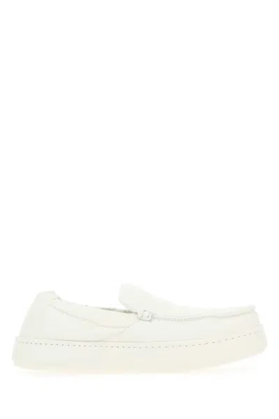 Zegna White Nappa Leather Loafers