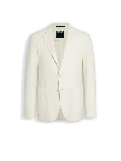 Zegna Veste Chemise En Oasi Lino Blanche