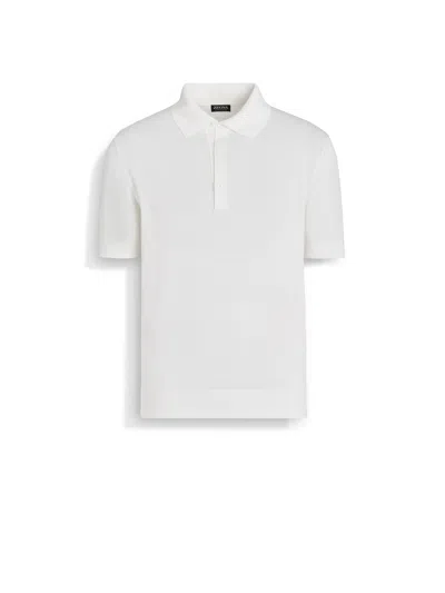 Zegna White Premium Cotton Polo Shirt In Blanc