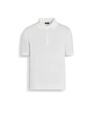 ZEGNA POLO EN PREMIUM COTTON BLANC