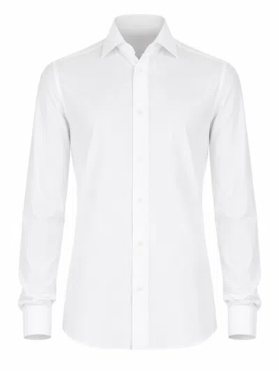Zegna French Collar Cotton Shirt In White