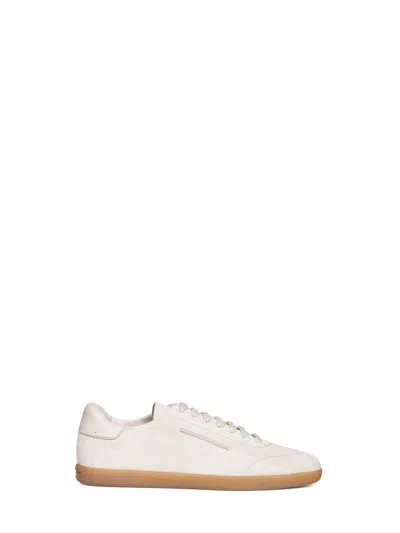 ZEGNA WHITE SUEDE 232 LOW-TOP SNEAKERS