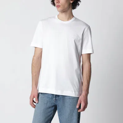 Zegna Ermenegildo Logo Crew Neck T Shirt In White