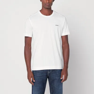 ZEGNA ZEGNA WHITE T-SHIRT WITH LOGO