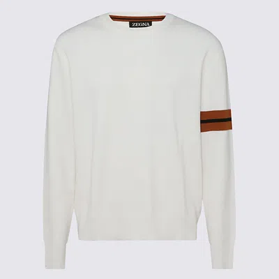 ZEGNA WHITE WOOL KNITWEAR