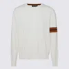 Zegna Stripe-detail Crew-neck Sweater In White