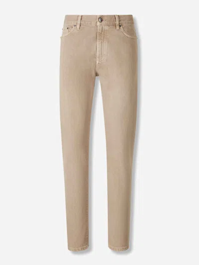 Zegna Wide Leg Jeans In Neutral