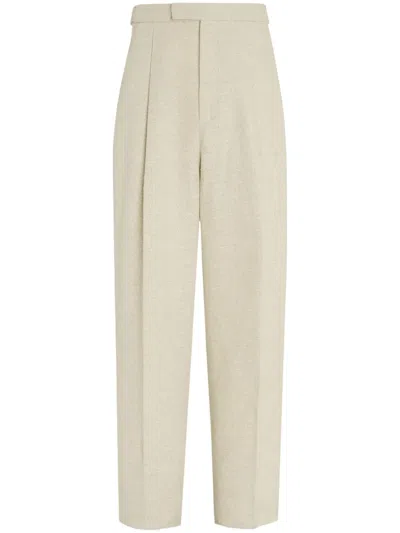 Zegna Wide-leg Trousers In Neutral