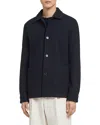 Zegna Jerseywear Wool And Cashmere Alpe Chore Jacket In Navy