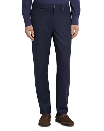 Zegna Wool And Cashmere Roccia Pants In Blue