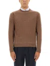 Zegna Wool And Cashmere Sweater In Brown