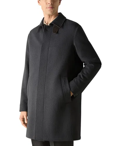 Zegna Wool & Cashmere Trench Coat In Gray