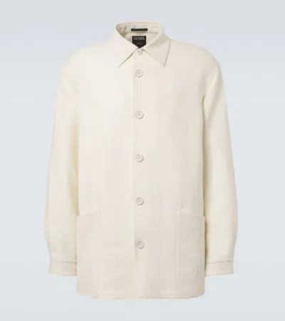 ZEGNA WOOL AND LINEN OVERSHIRT