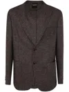 Zegna Men's Wool And Silk Blend Jacket In Brown