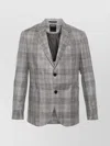 Zegna Checked Single-breasted Blazer In Gray