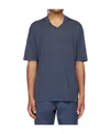 Zegna Wool Asymmetrical Round-collar T-shirt In Blue