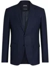 Zegna Prince Of Wales Plaid Achillfarm Wool Blazer In Blue